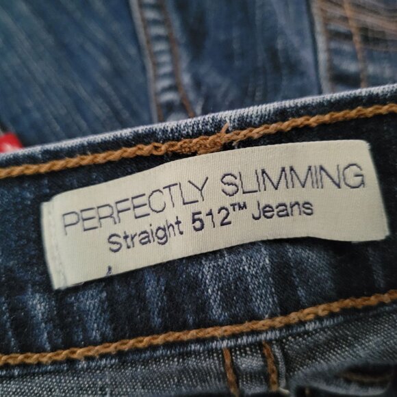 Levis 512 Perfectly Slimming Straight Jeans Womens Size 24 Waist Mid Rise Denim - Picture 4 of 5